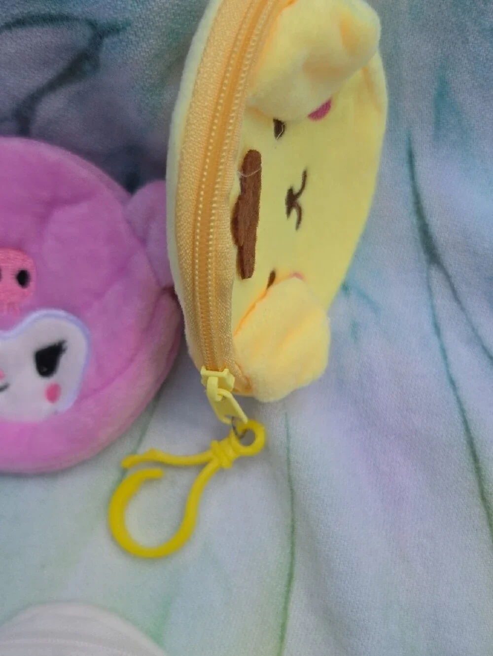 Sanrio Friends Plush Character Coin Pouches - White, Black, Pink, Yellow